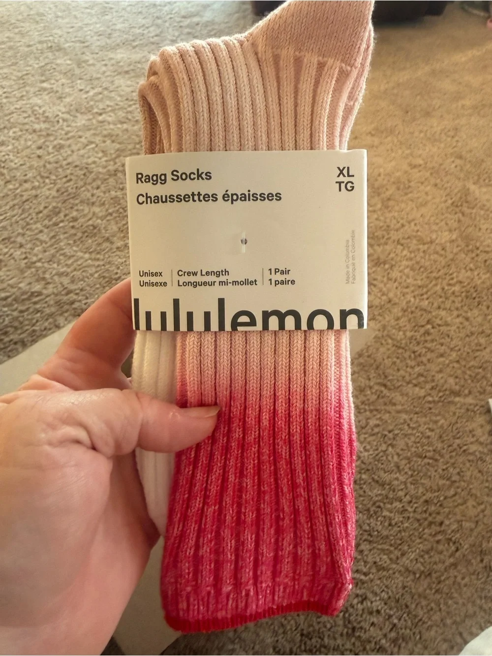 lululemon athletica Ombre Crew Socks - Light Pink to Bright Pink